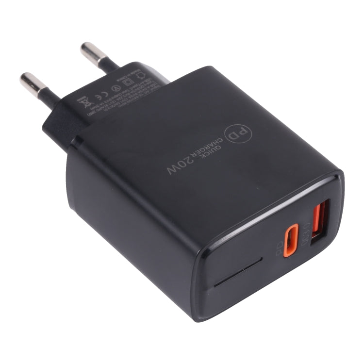LZ-1130 PD 20W Type-C+QC 3.0 USB Fast Charger, 20W EU Plug, 20W US Plug