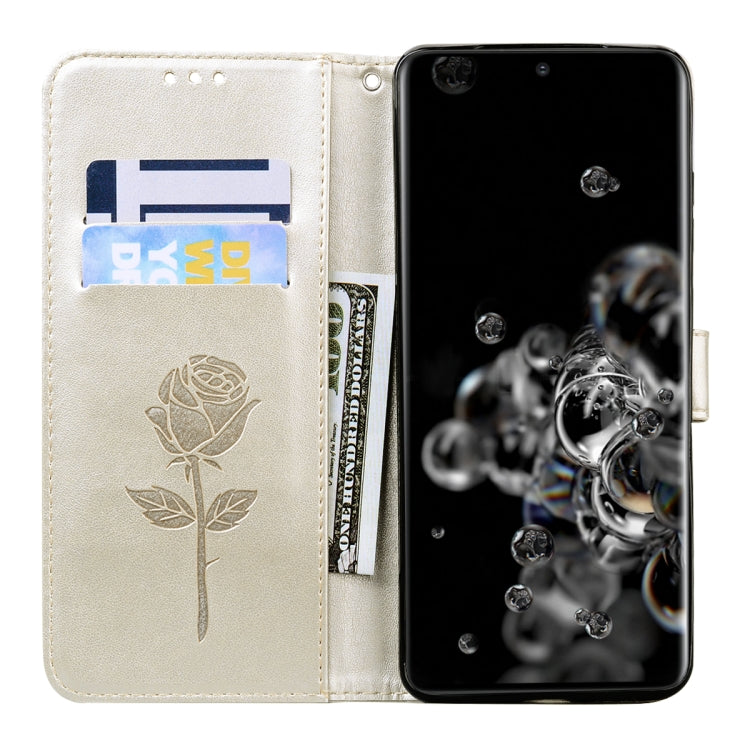 Rose Embossed Horizontal Flip PU Leather Case with Holder & Card Slots & Wallet, For Galaxy S20 Ultra, For Galaxy A51, For Galaxy A71, For Xiaomi Mi A3