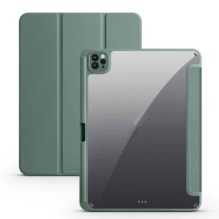 Acrylic 3-folding Smart Leather Tablet Case, For iPad Air 13 2024 / Pro 12.9 2022 / 2021/2020/2018, For Samsung Galaxy Tab S6 Lite 2020/2022