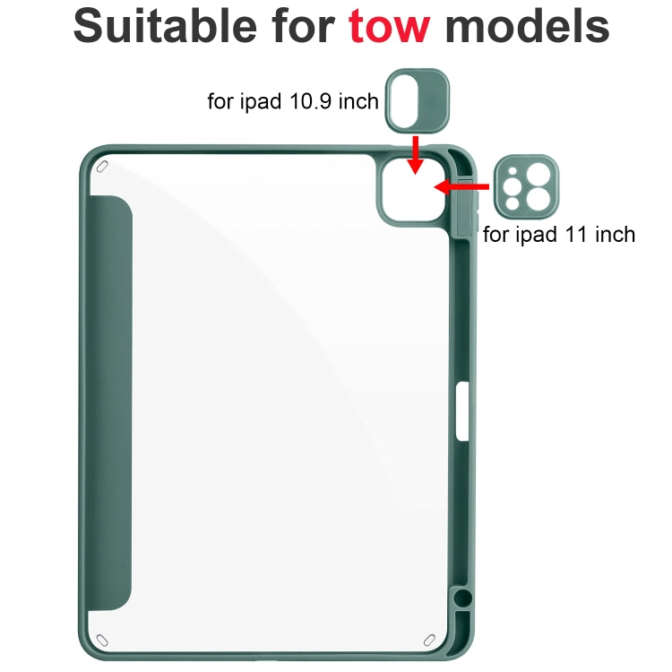 Acrylic 3-folding Smart Leather Tablet Case, For iPad Air 13 2024 / Pro 12.9 2022 / 2021/2020/2018, For Samsung Galaxy Tab S6 Lite 2020/2022