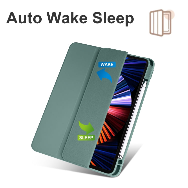 Acrylic 3-folding Smart Leather Tablet Case, For iPad Air 13 2024 / Pro 12.9 2022 / 2021/2020/2018, For Samsung Galaxy Tab S6 Lite 2020/2022