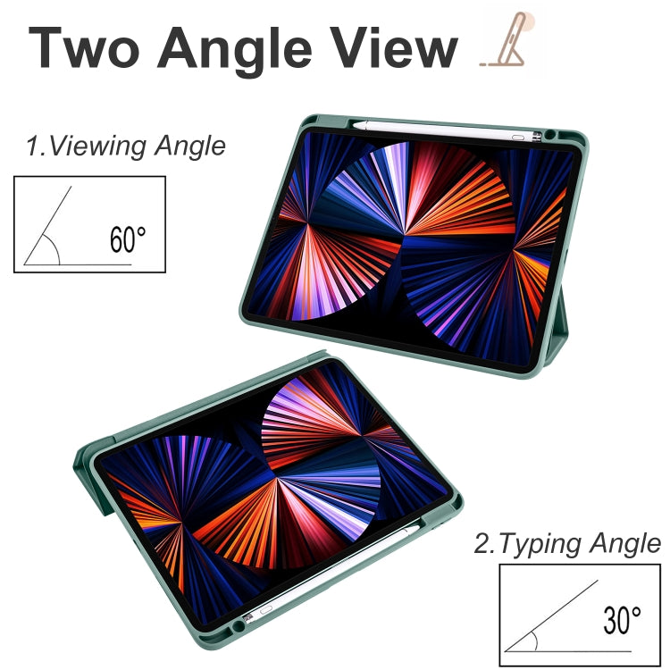Acrylic 3-folding Smart Leather Tablet Case, For iPad Air 13 2024 / Pro 12.9 2022 / 2021/2020/2018, For Samsung Galaxy Tab S6 Lite 2020/2022