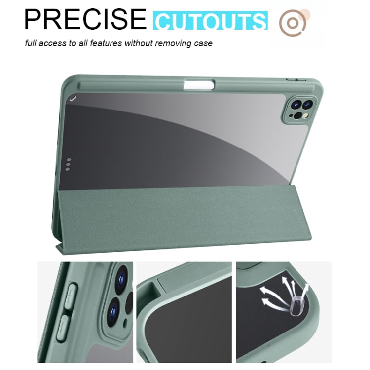 Acrylic 3-folding Smart Leather Tablet Case, For iPad Air 13 2024 / Pro 12.9 2022 / 2021/2020/2018, For Samsung Galaxy Tab S6 Lite 2020/2022