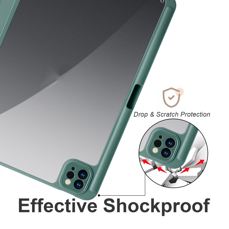 Acrylic 3-folding Smart Leather Tablet Case, For iPad Air 13 2024 / Pro 12.9 2022 / 2021/2020/2018, For Samsung Galaxy Tab S6 Lite 2020/2022