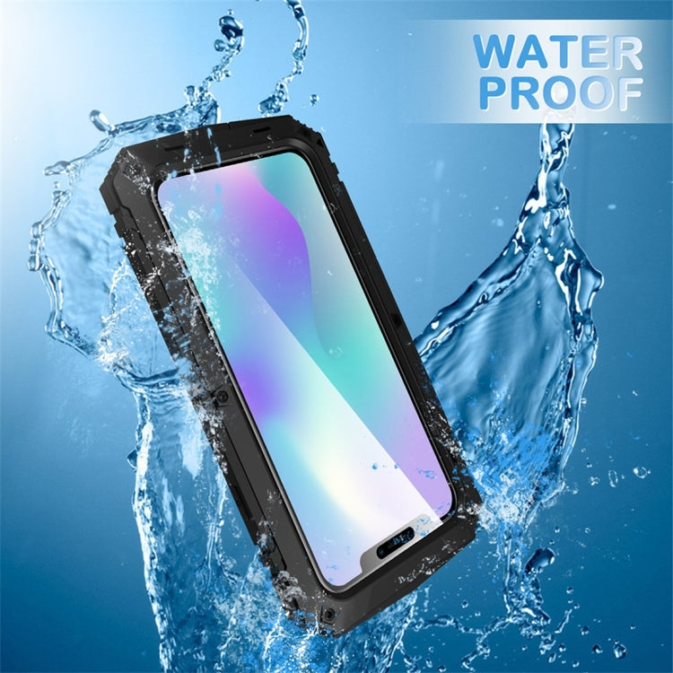 Stoßfeste, wasserdichte und staubdichte Schutzhülle aus Metall + Silikon mit Halterung, für iPhone 11, für iPhone 11 Pro, für iPhone 11 Pro Max, für iPhone XS Max, für Galaxy S20 Ultra