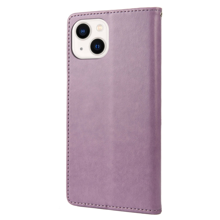 Butterfly Flower Pattern Flip Leather Phone Case, For iPhone 14, For iPhone 14 Plus, For iPhone 14 Pro