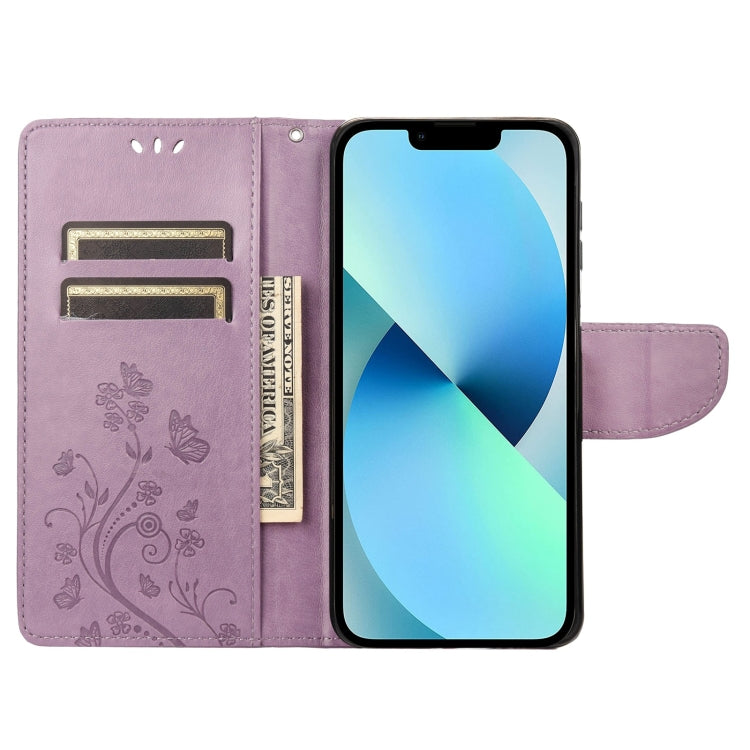 Butterfly Flower Pattern Flip Leather Phone Case, For iPhone 14, For iPhone 14 Plus, For iPhone 14 Pro