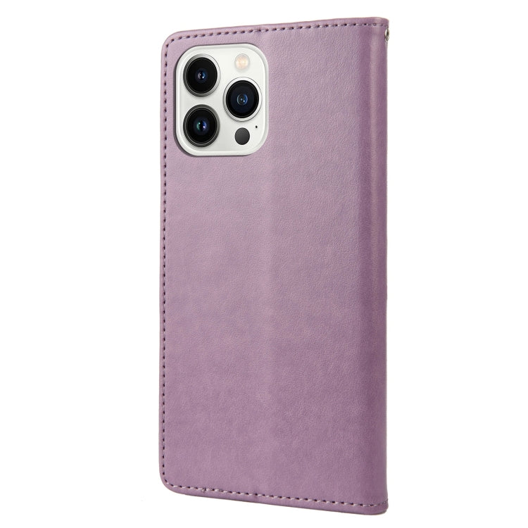 Butterfly Flower Pattern Flip Leather Phone Case, For iPhone 14 Pro Max