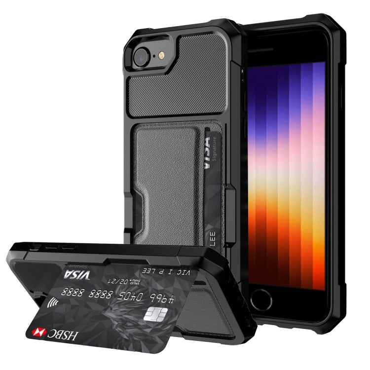 ZM02 Card Slot Holder Phone Case, For iPhone SE 2022 / SE 2020 / 8 / 7, For iPhone 8 Plus / 7 Plus, For iPhone XS / X, For iPhone XR, For iPhone XS Max, For iPhone 11, For iPhone 11 Pro, For iPhone 11 Pro Max