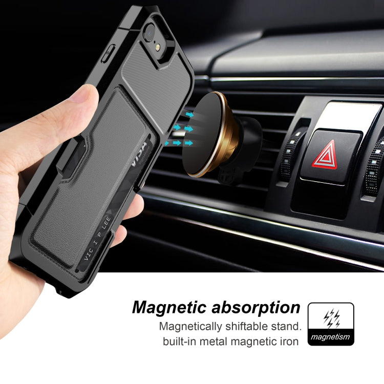 ZM02 Card Slot Holder Phone Case, For iPhone SE 2022 / SE 2020 / 8 / 7, For iPhone 8 Plus / 7 Plus, For iPhone XS / X, For iPhone XR, For iPhone XS Max, For iPhone 11, For iPhone 11 Pro, For iPhone 11 Pro Max