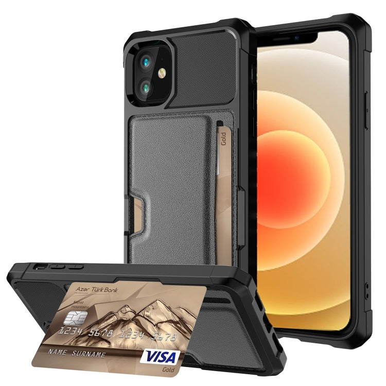 ZM02 Card Slot Holder Phone Case, For iPhone 12, For iPhone 12 mini, For iPhone 12 Pro, For iPhone 12 Pro Max, For iPhone 13, For iPhone 13 mini, For iPhone 13 Pro, For iPhone 13 Pro Max