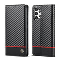 LC.IMEEKE Carbonfaser-Flip-Leder-Handyhülle für Samsung Galaxy A13 4G/5G/A04/A04s