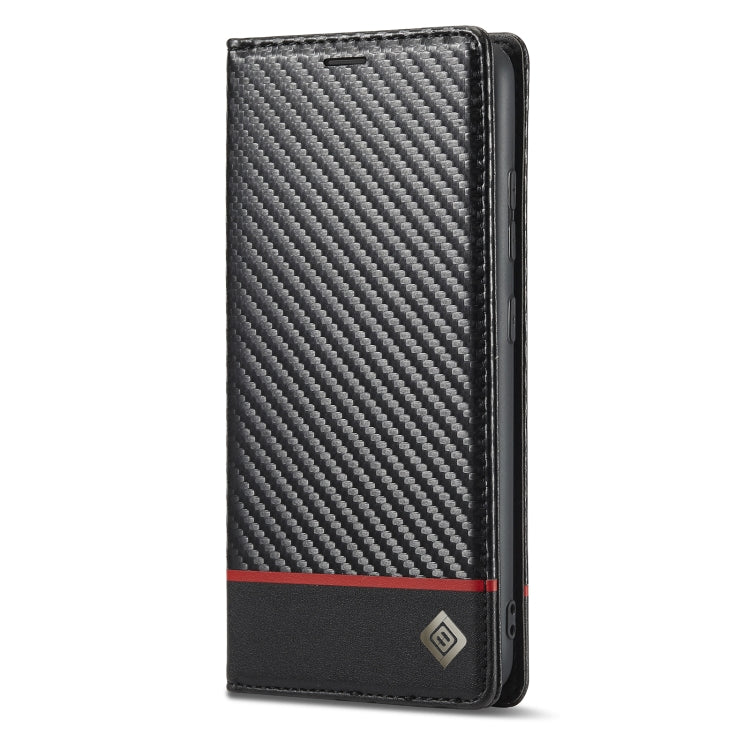 LC.IMEEKE Carbonfaser-Flip-Leder-Handyhülle für Samsung Galaxy A13 4G/5G/A04/A04s
