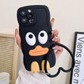 Wave Edge Big Duck Silicone Phone Case with Wristband, For iPhone 11 Pro Max, For iPhone 13 mini
