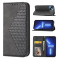 Cubic Grid Calf Texture Magnetic Closure Leather Phone Case, For iPhone 14, For iPhone 14 Plus, For iPhone 14 Pro, For iPhone 14 Pro Max