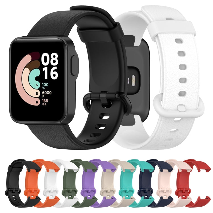 For Xiaomi MI Watch Lite / Redmi Watch Litchi Texture Leather Watch Band(Ivory White)