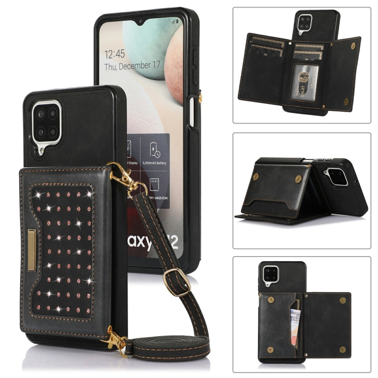 Three-fold RFID Leather Phone Case with Lanyard, For Samsung Galaxy A12, For Samsung Galaxy A13 4G/A13 5G, For Samsung Galaxy A51 4G, For Samsung Galaxy A53 5G, For Samsung Galaxy A52 5G/A52s 5G