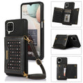 Three-fold RFID Leather Phone Case with Lanyard, For Samsung Galaxy A12, For Samsung Galaxy A13 4G/A13 5G, For Samsung Galaxy A51 4G, For Samsung Galaxy A53 5G, For Samsung Galaxy A52 5G/A52s 5G