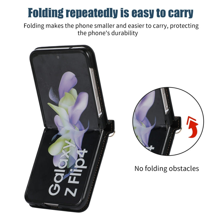 Three-fold RFID Leather Phone Case with Lanyard, For Samsung Galaxy Z Flip3 5G, For Samsung Galaxy Z Flip4, For Samsung Galaxy Note20 Ultra, For Samsung Galaxy S20
