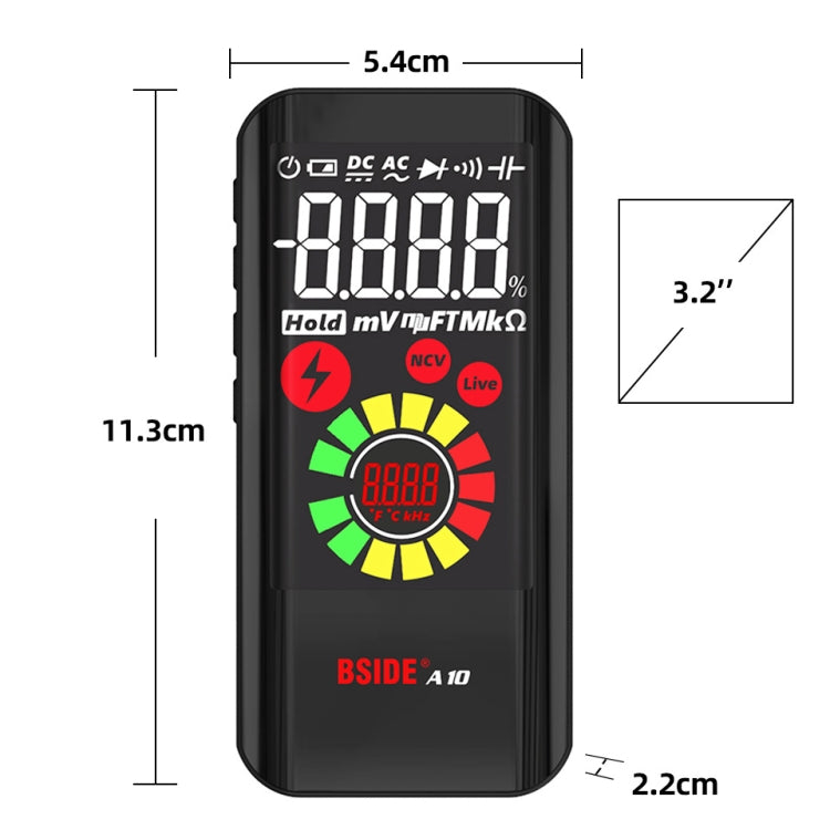 BSIDE A10 Intelligent Large Screen Electromagnetic Radiation Multimeter Tester, A10