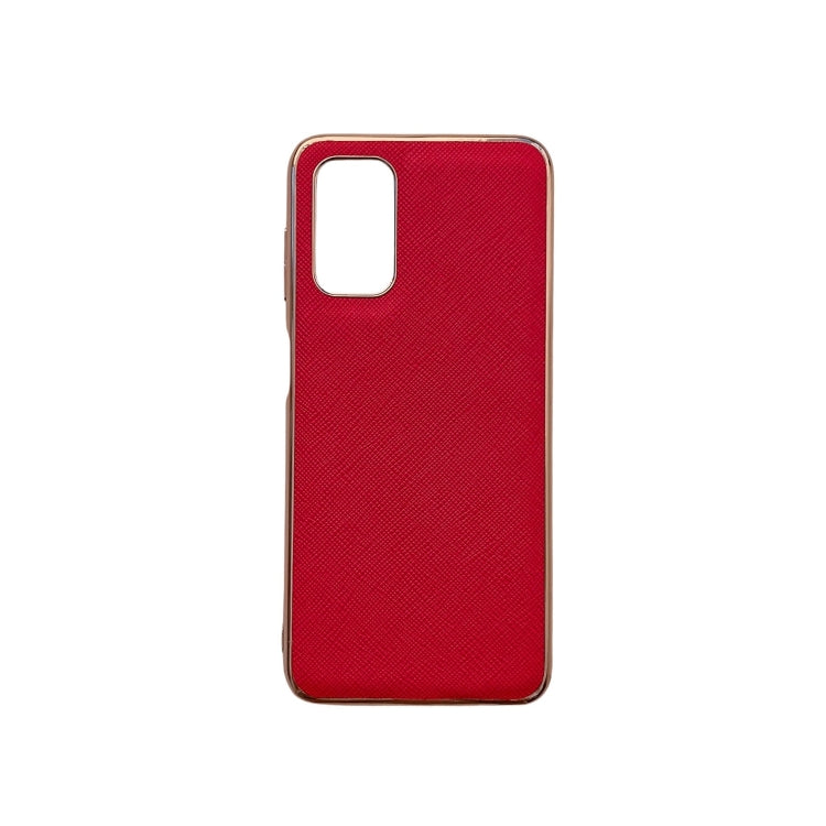 Nano Electroplating Cross Texture Genuine Leather Phone Case, For iPhone 13, For Google Pixel 6 Pro, For Google Pixel 6, For Google Pixel 6a, For Google Pixel 7 5G, For Samsung Galaxy A13 4G