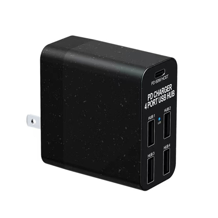 X83 65W Ausgang USB-C / Typ-C + 4 Anschlüsse USB HUB PD Ladegerät, US Stecker, X83