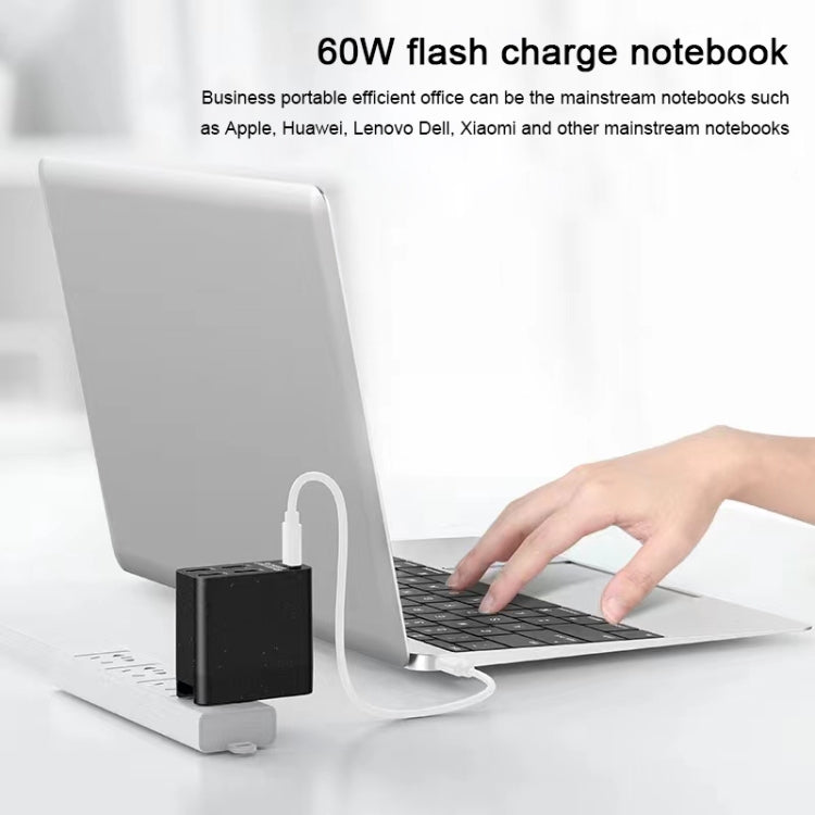 X83 65W Ausgang USB-C / Typ-C + 4 Anschlüsse USB HUB PD Ladegerät, US Stecker, X83