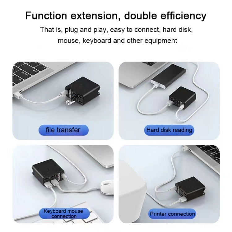 X83 65W Ausgang USB-C / Typ-C + 4 Anschlüsse USB HUB PD Ladegerät, US Stecker, X83