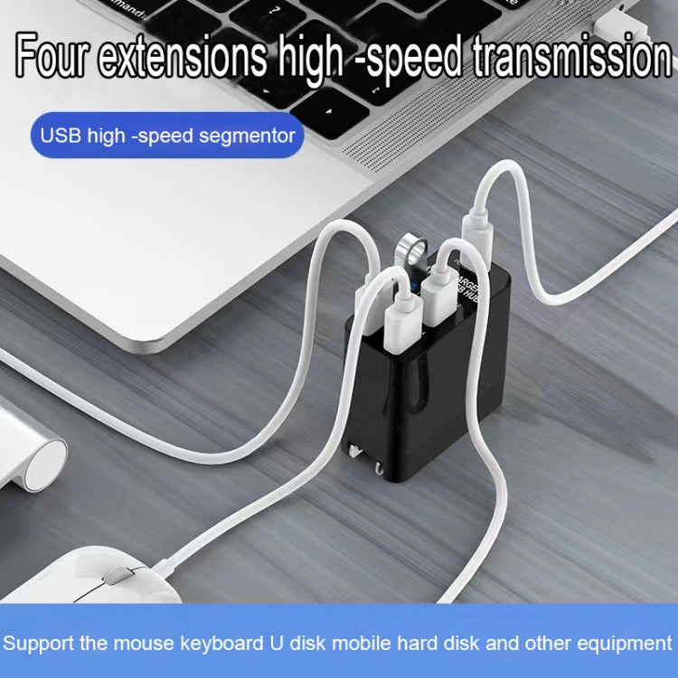 X83 65W Ausgang USB-C / Typ-C + 4 Anschlüsse USB HUB PD Ladegerät, US Stecker, X83