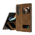 Mature Window View Flip Leather Phone Case, For Samsung Galaxy Z Fold4, For Samsung Galaxy Z Fold3 5G
