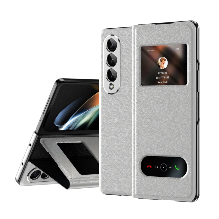Mature Window View Flip Leather Phone Case, For Samsung Galaxy Z Fold2 5G