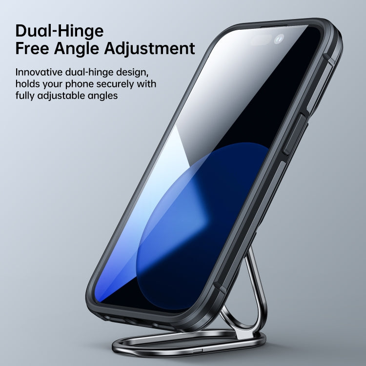 For iPhone 14 Pro JOYROOM PC + TPU Dual-layer Shockproof Phone Case with Rotating Holder(Black)