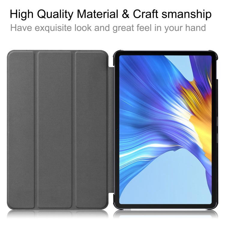 For Huawei MatePad 10.4 inch Solid Color Anti-fall Horizontal Flip Tablet PC Protective Leather Case with Bracket, Black