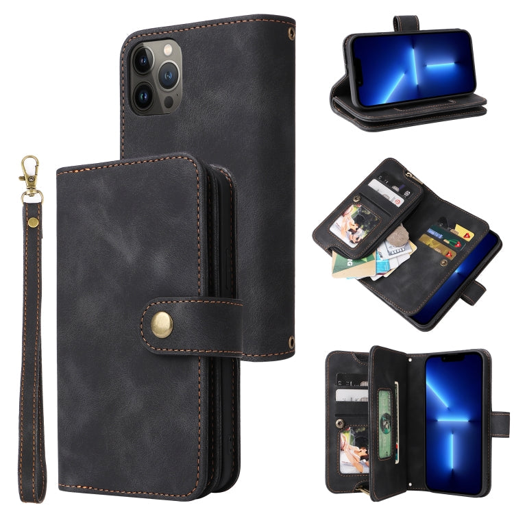 Multifunctional Card Slot Zipper Wallet Flip Leather Phone Case, For iPhone 13, For iPhone 13 Pro, For iPhone 13 Pro Max, For iPhone 14 Pro Max, For iPhone 14 Pro