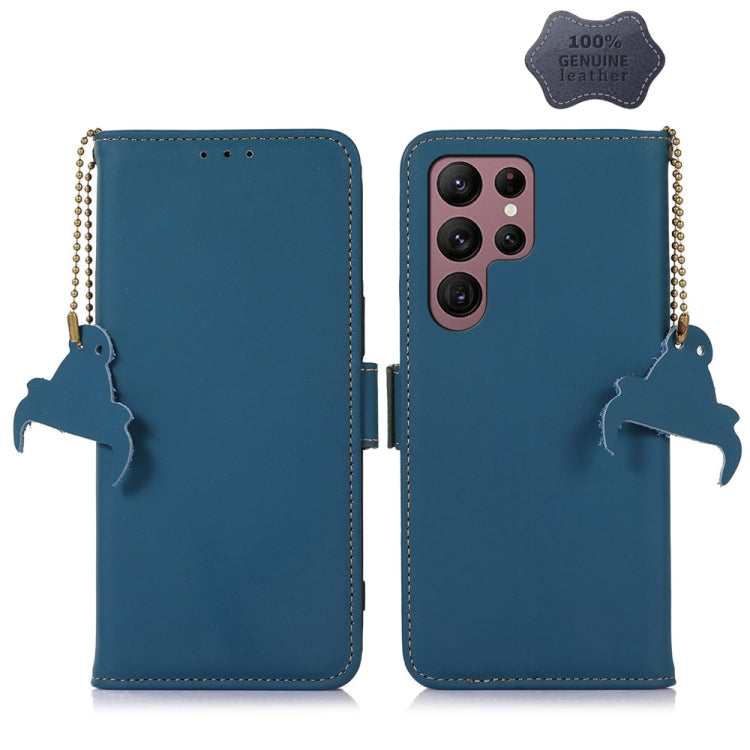 Genuine Leather Magnetic RFID Leather Phone Case, For Samsung Galaxy S22 Ultra 5G, For Samsung Galaxy S23+ 5G, For Samsung Galaxy S23 5G, For Samsung Galaxy S23 Ultra 5G