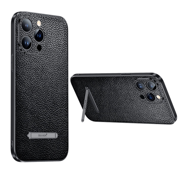 SULADA Invisible Bracket Leather Back Cover Phone Case, For iPhone 13, For iPhone 13 Pro, For iPhone 13 Pro Max