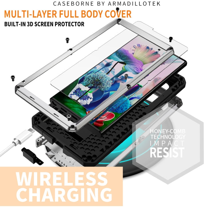 For Samsung Galaxy S23 Ultra 5G R-JUST Sliding Camera Design Life Waterproof Dustproof Shockproof Phone Case(Silver)