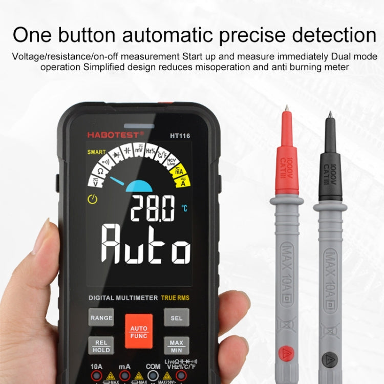 HABOTEST HT116 Large Screen Smart Automatic Digital Multimeter, HT116