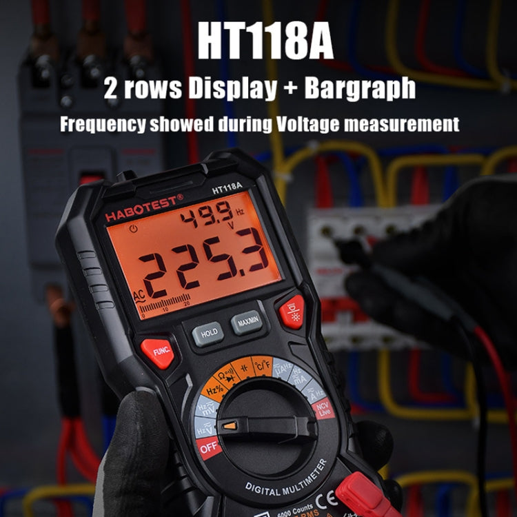 HABOTEST HT118D Portable High-precision Manual Digital Multimeter, HT118D