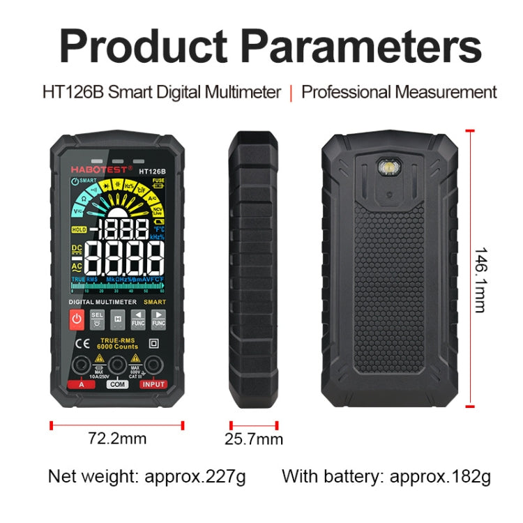 HABOTEST HT126B Digital High Precision Mini Multimeter, HT126B