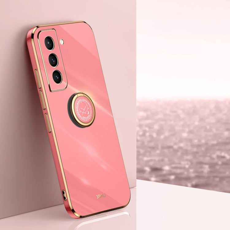 XINLI Straight Edge 6D Electroplate TPU Phone Case with Ring Holder, For Samsung Galaxy S21 5G, For Samsung Galaxy S21+ 5G, For Samsung Galaxy S21 Ultra 5G