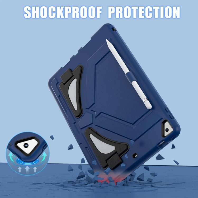For iPad 10.2 2021 / 2020 / 2019 Silicone + PC Shockproof Protective Tablet Case(Navy Blue+Black)