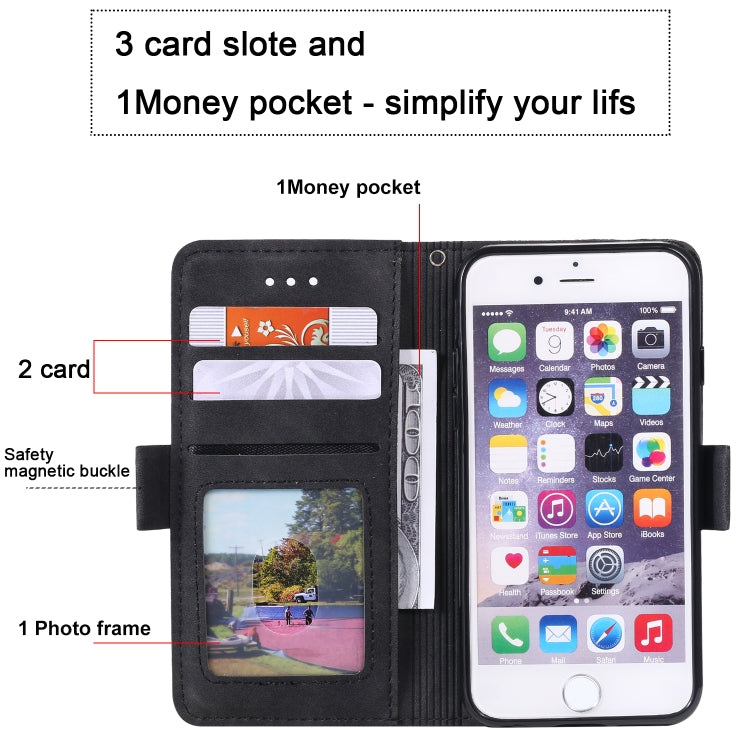 Retro Leather Wallet Flip Case with Card Slots & Stand for iPhone SE/8/7 & Redmi Note 8 Pro