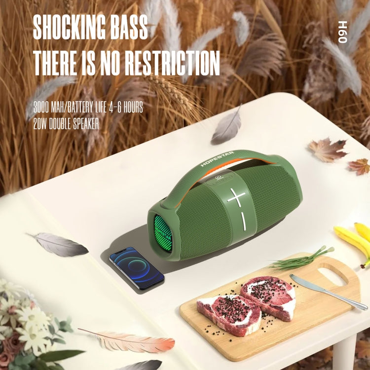 HOPESTAR H60 20W Tragbarer kabelloser wasserdichter Outdoor-Bluetooth-Lautsprecher, H60