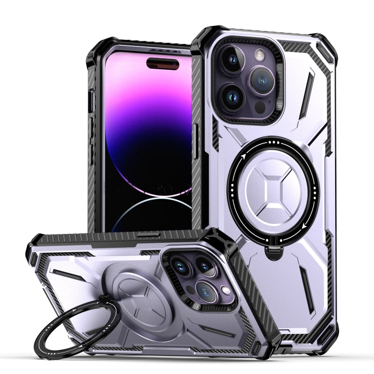 For iPhone 12 Pro Max Armor Series Holder Phone Case(Light Purple)