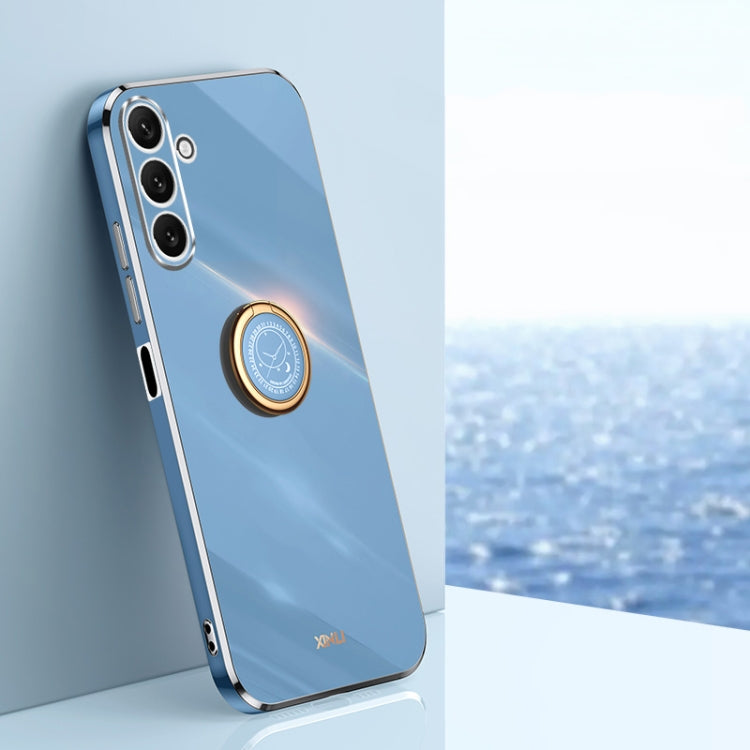 XINLI Straight Edge 6D Electroplate TPU Phone Case with Ring Holder, For OPPO Reno8 T 5G, For vivo Y100, For Samsung Galaxy A24 4G