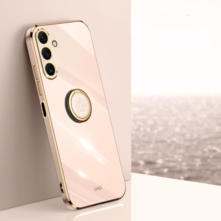 XINLI Straight Edge 6D Electroplate TPU Phone Case with Ring Holder, For OPPO Reno8 T 5G, For vivo Y100, For Samsung Galaxy A24 4G
