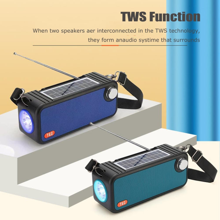 T&G TG637 Outdoor Portable Solar Power Wireless Bluetooth Speaker with FM / Flashlight / TF Card Slot(Grey)