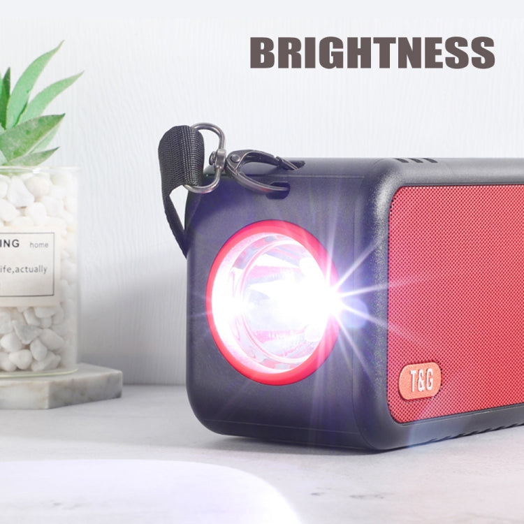 T&G TG637 Outdoor Portable Solar Power Wireless Bluetooth Speaker with FM / Flashlight / TF Card Slot(Peacock Blue)