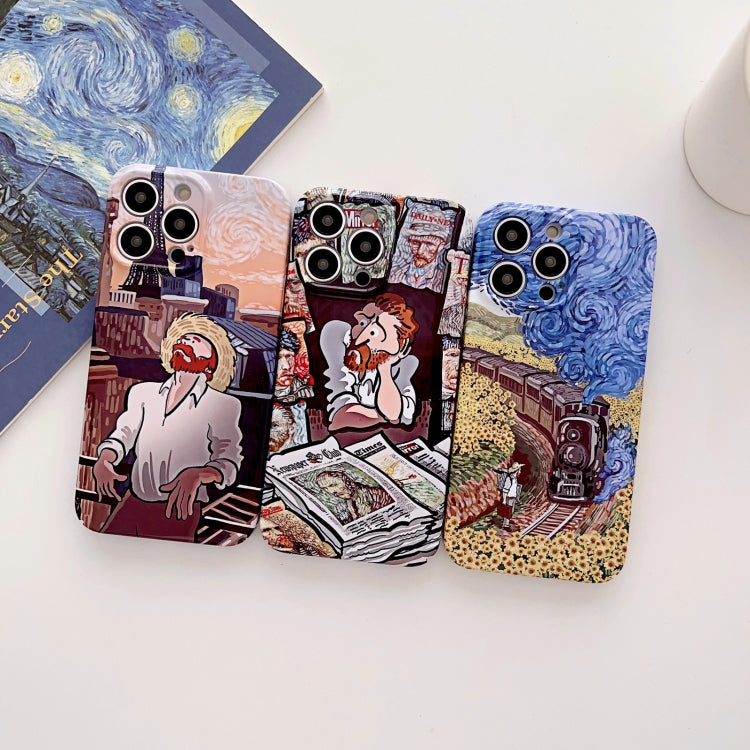 Precise Hole Oil Painting Glossy PC Phone Case, For iPhone 12 Pro, For iPhone 12 Pro Max, For iPhone 11, For iPhone 11 Pro Max